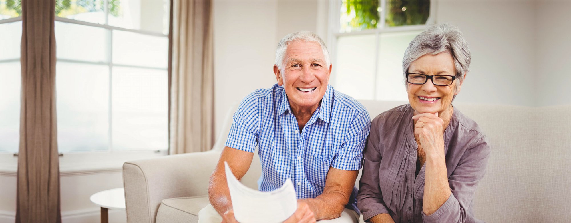 old couple showing their genuine smile